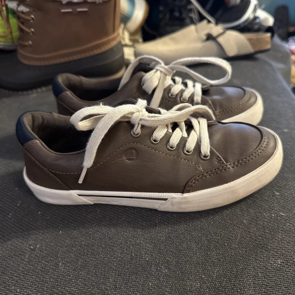 Perry Harbor Tide Top Sider Brown Lace-Up Shoes Memory Foam  Unisex Size 1